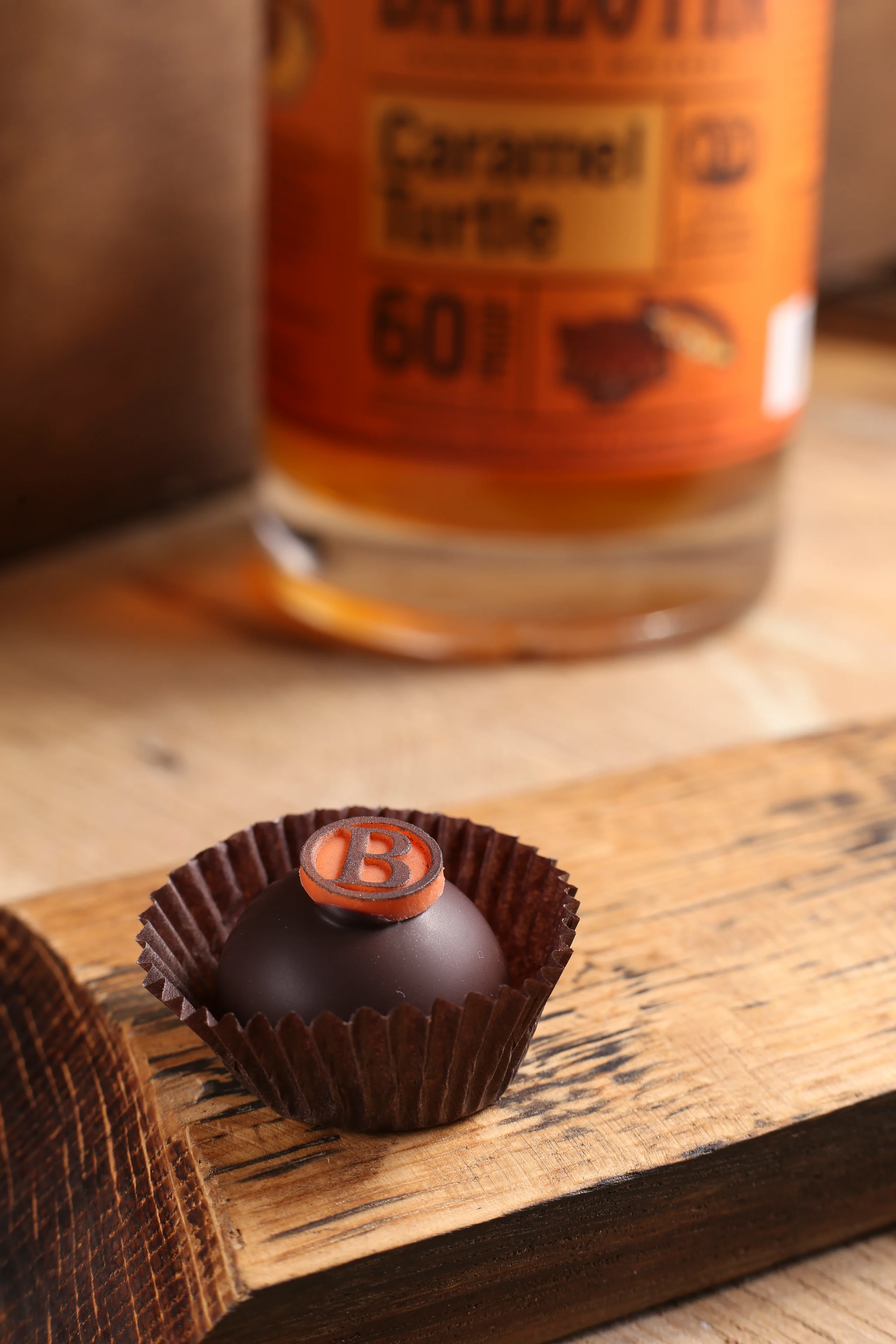 Ballotin Chocolate Whiskey Caramel Turtle bottle