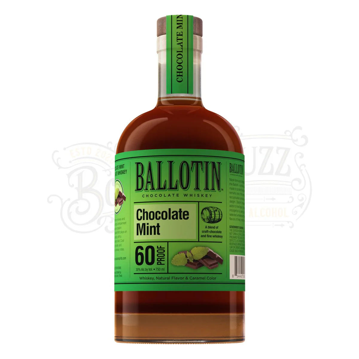 Ballotin Chocolate Whiskey Chocolate Mint bottle