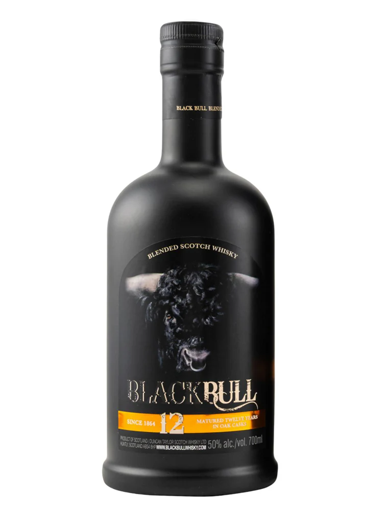 Black Bull 12 Year Blended Scotch Whisky bottle