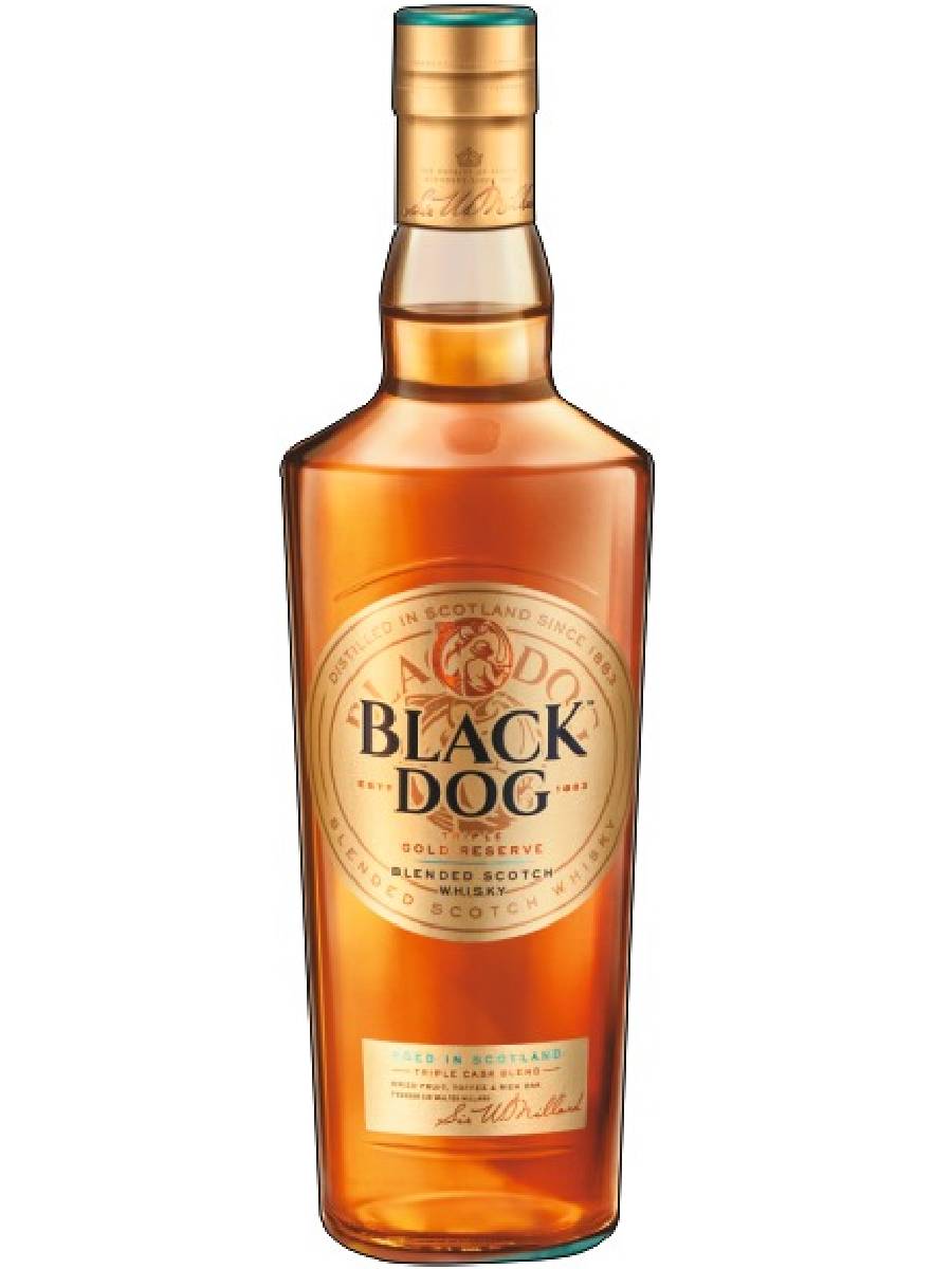 Black Dog Triple Gold Reserve Scotch Whisky bottle