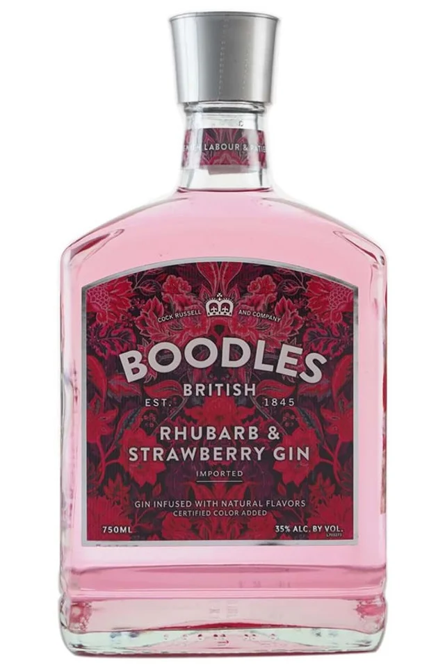 Boodles Rhubarb Strawberry British Gin bottle