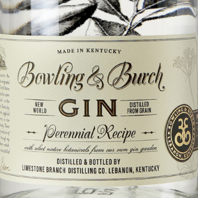 Bowling & Burch Gin bottle
