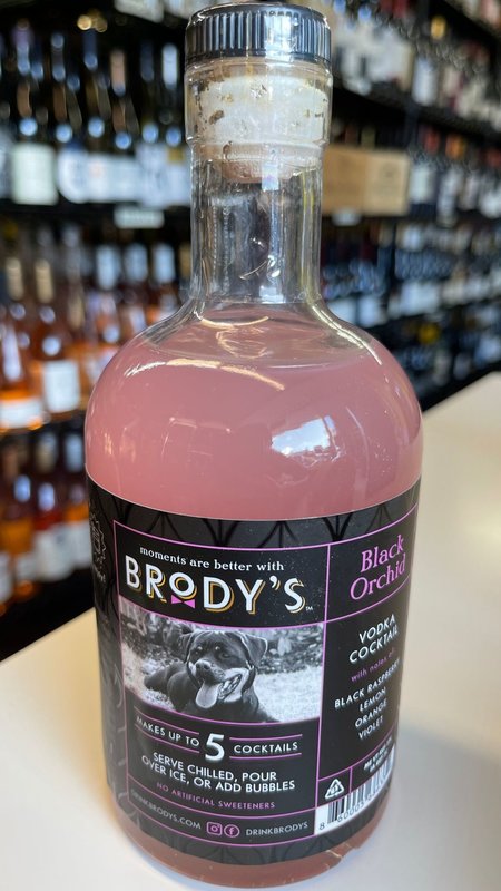 Brodys Craft Cocktails Black Orchid Vodka bottle