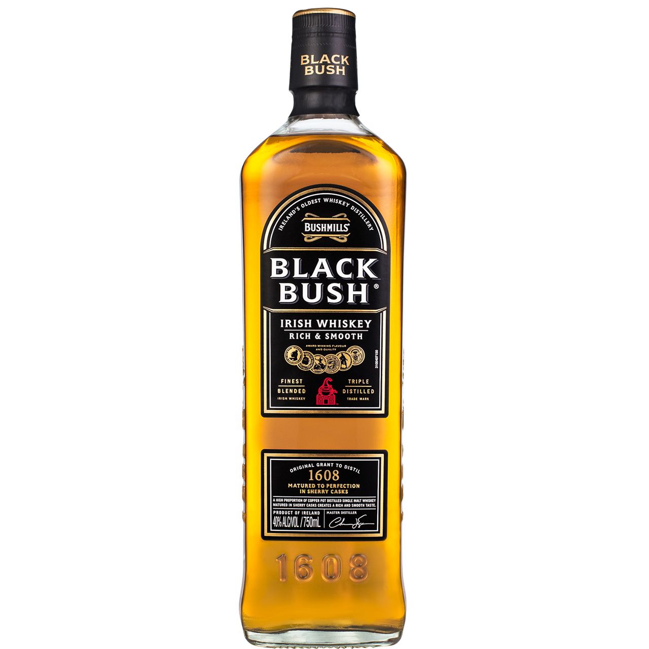 Bushmills Black Bush Irish Whiskey bottle
