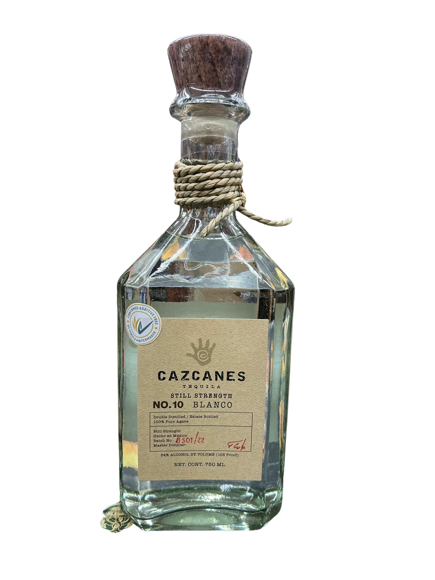 Cazcanes Blanco Tequila No.10 Still Strength bottle