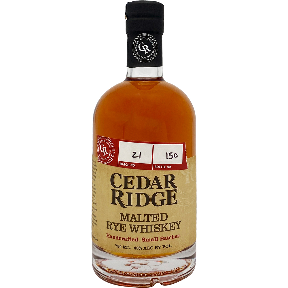Cedar Ridge Malted Rye bottle