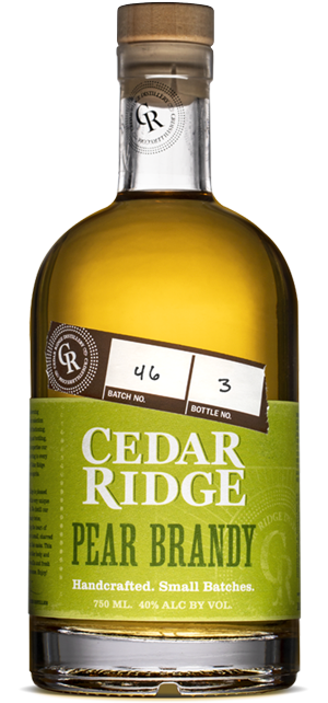 Cedar Ridge Pear Brandy bottle