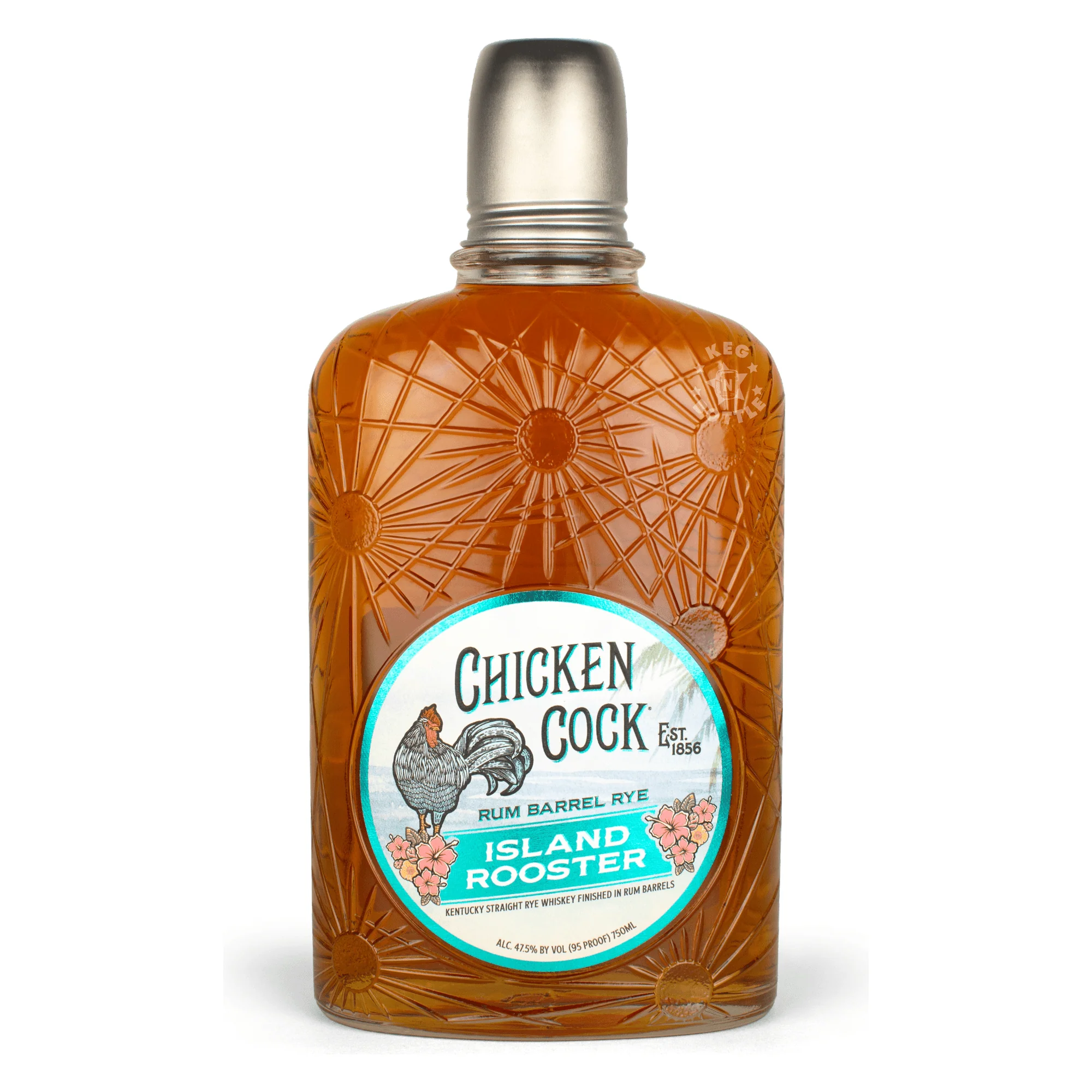 Chicken Cock Island Rooster Rum Barrel Rye bottle