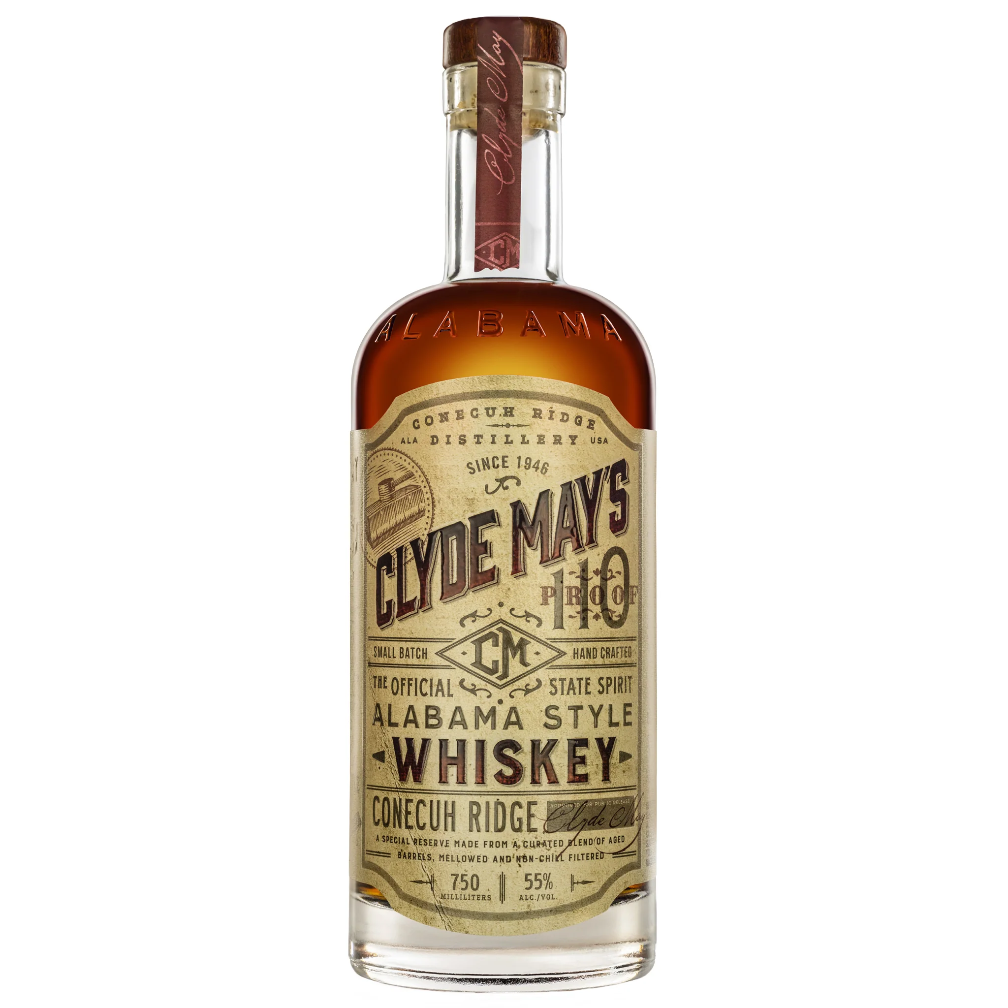 Clyde Mays Special Reserve Straight Bourbon Whiskey 6Yr bottle