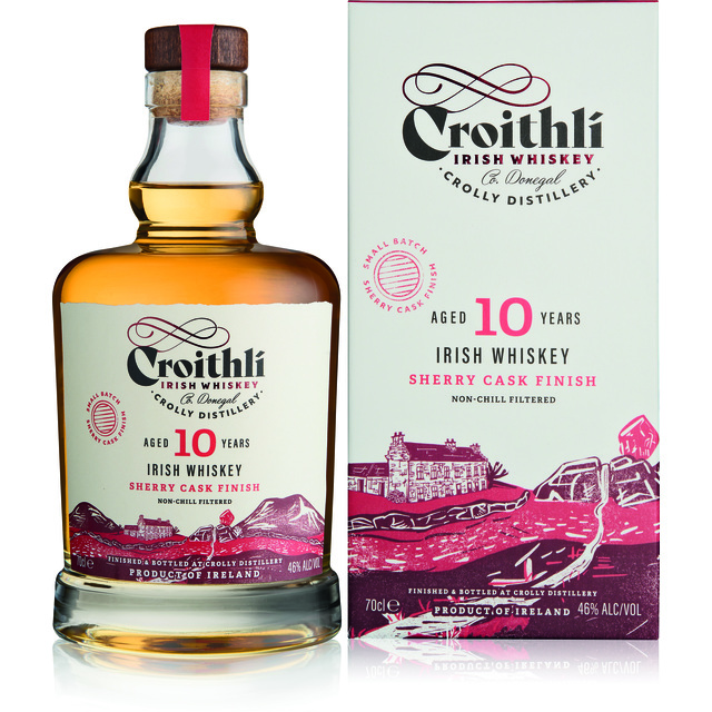 Croithli Sherry Cask Finish 10 Year Aged Irish Whiskey bottle