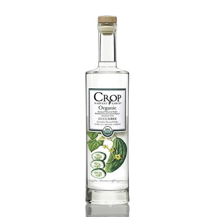 Crop Cucumber Vodka bottle