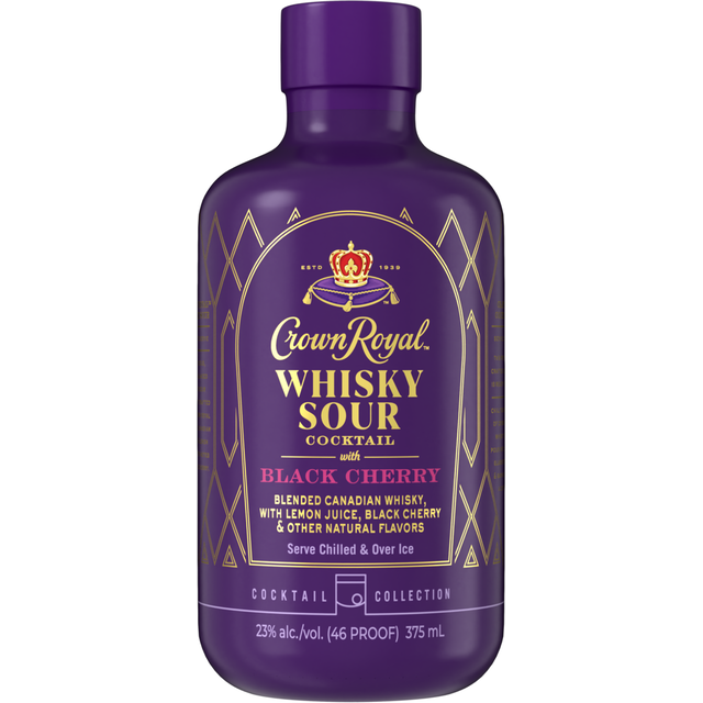 Crown Royal Whisky Sour Black Cherry Cocktail bottle