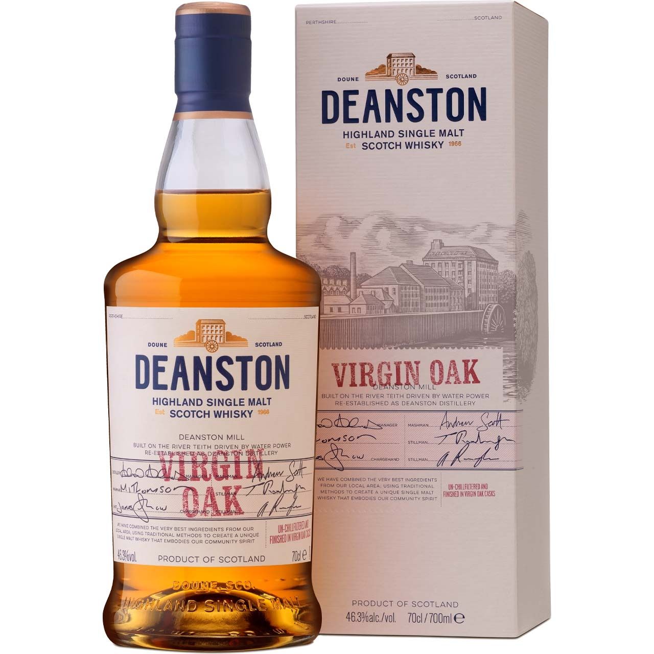 Deanston Virgin Oak Single Malt Scotch bottle