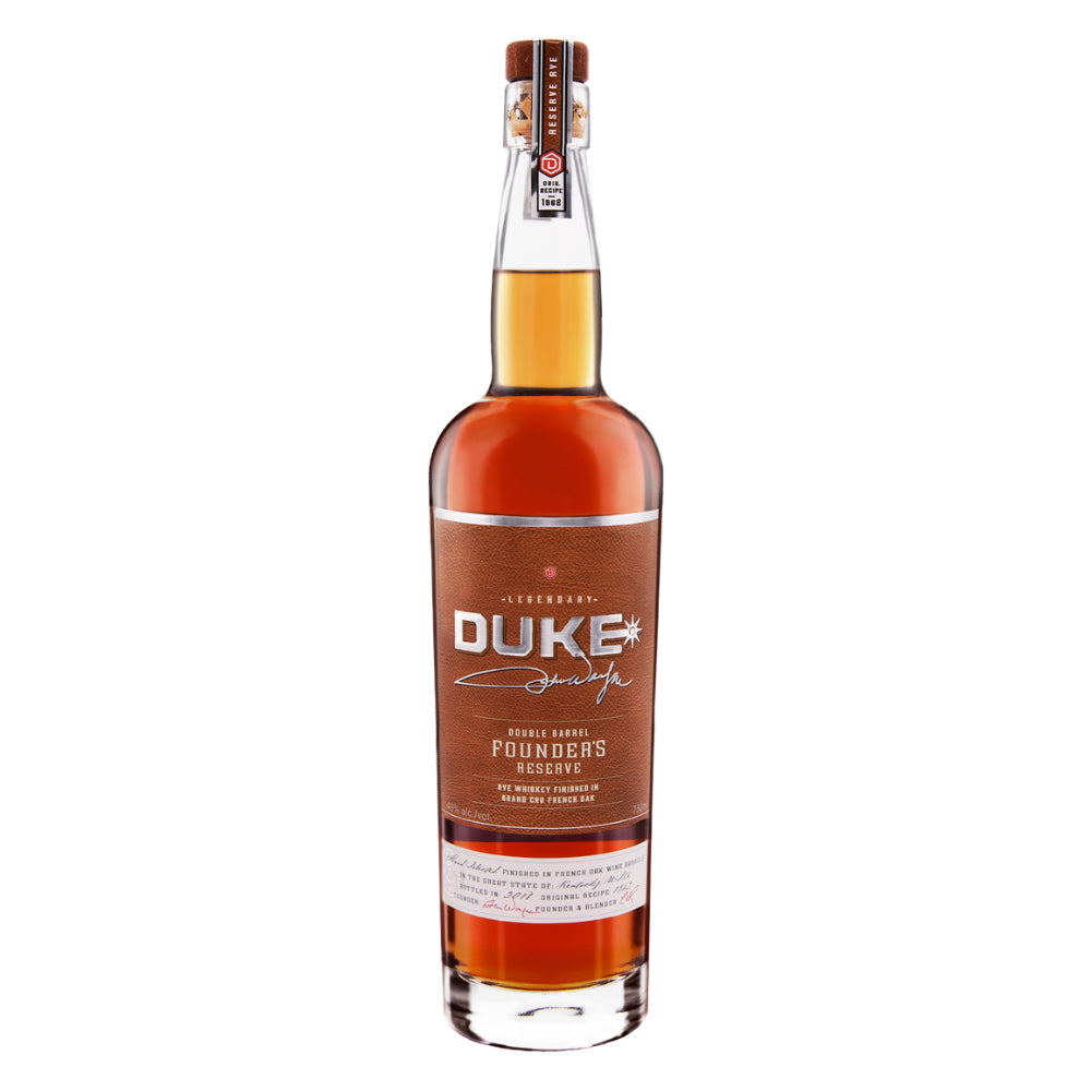 Duke Double Barrel Rye Founders Reserve bottle