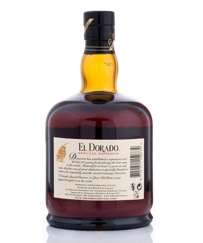 El Dorado 15Yr Special Reserve Rum bottle
