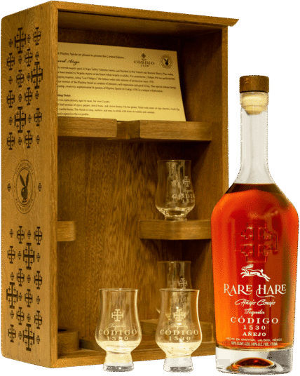 Ha Codigo 1530 Tequila Anejo & Playboy Spirits Rare Hare bottle