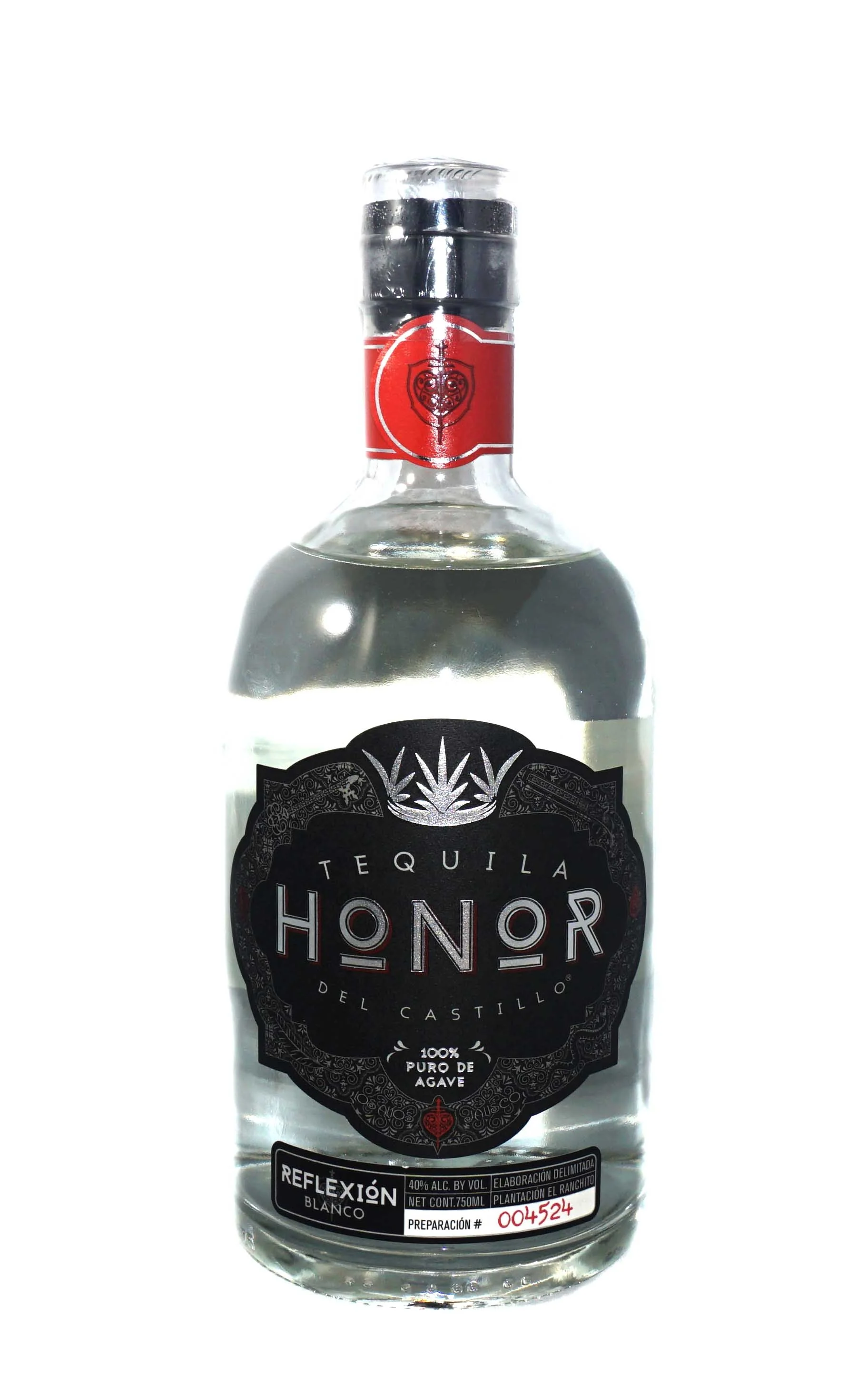 Honor Del Castillo Reflexion Blanco Tequila Disco bottle