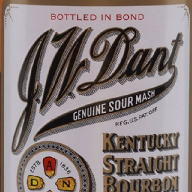 J W Dant Bond 100Prf Bourbon bottle