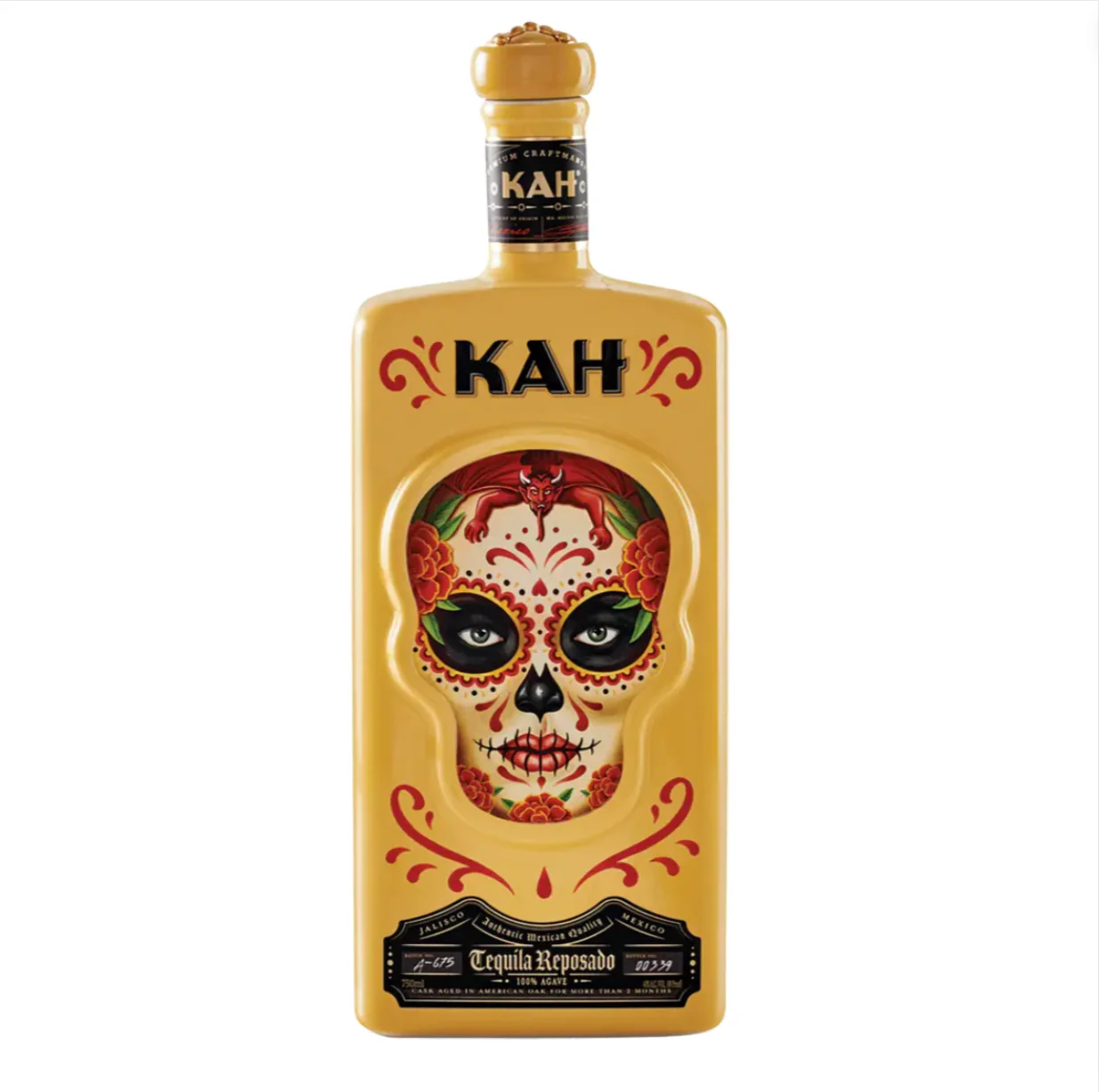 Kah Ceramic Reposado Tequila Dno bottle