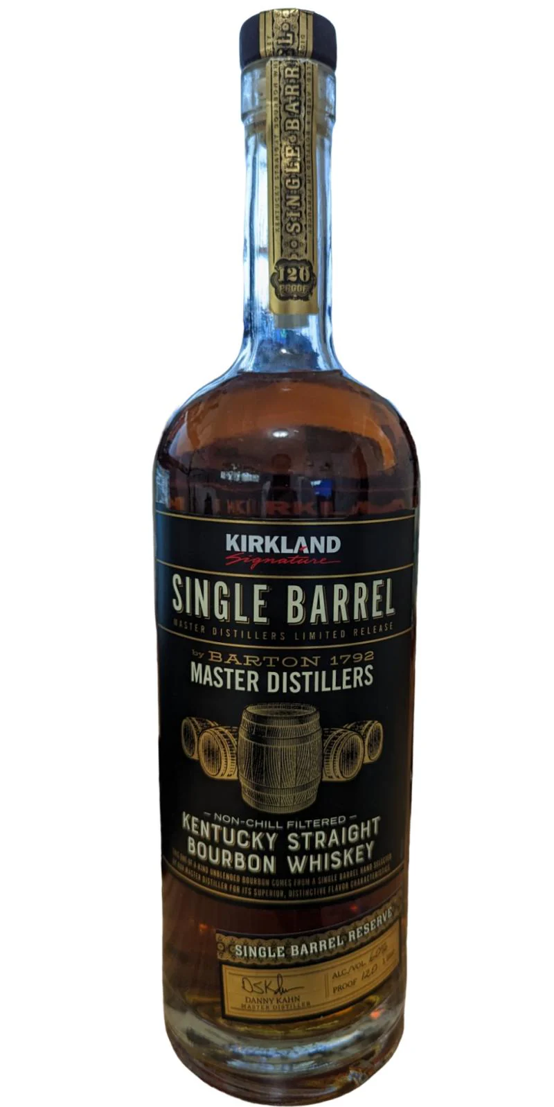 Kirkland Signature Single Barrel bottle
