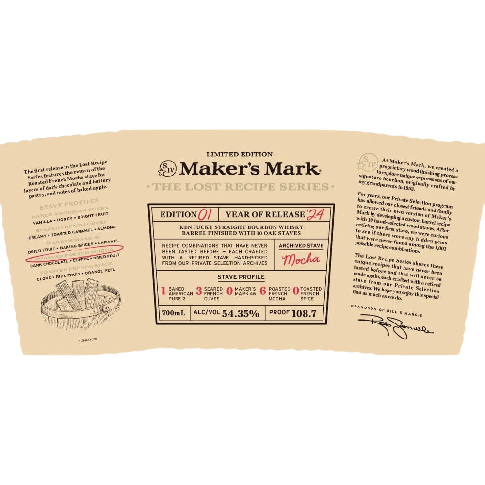 Makers Mark Private Select The Lost Recipe Series bottle