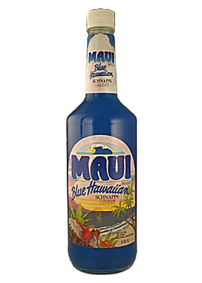 Maui Blue Hawaiian Schnapps bottle