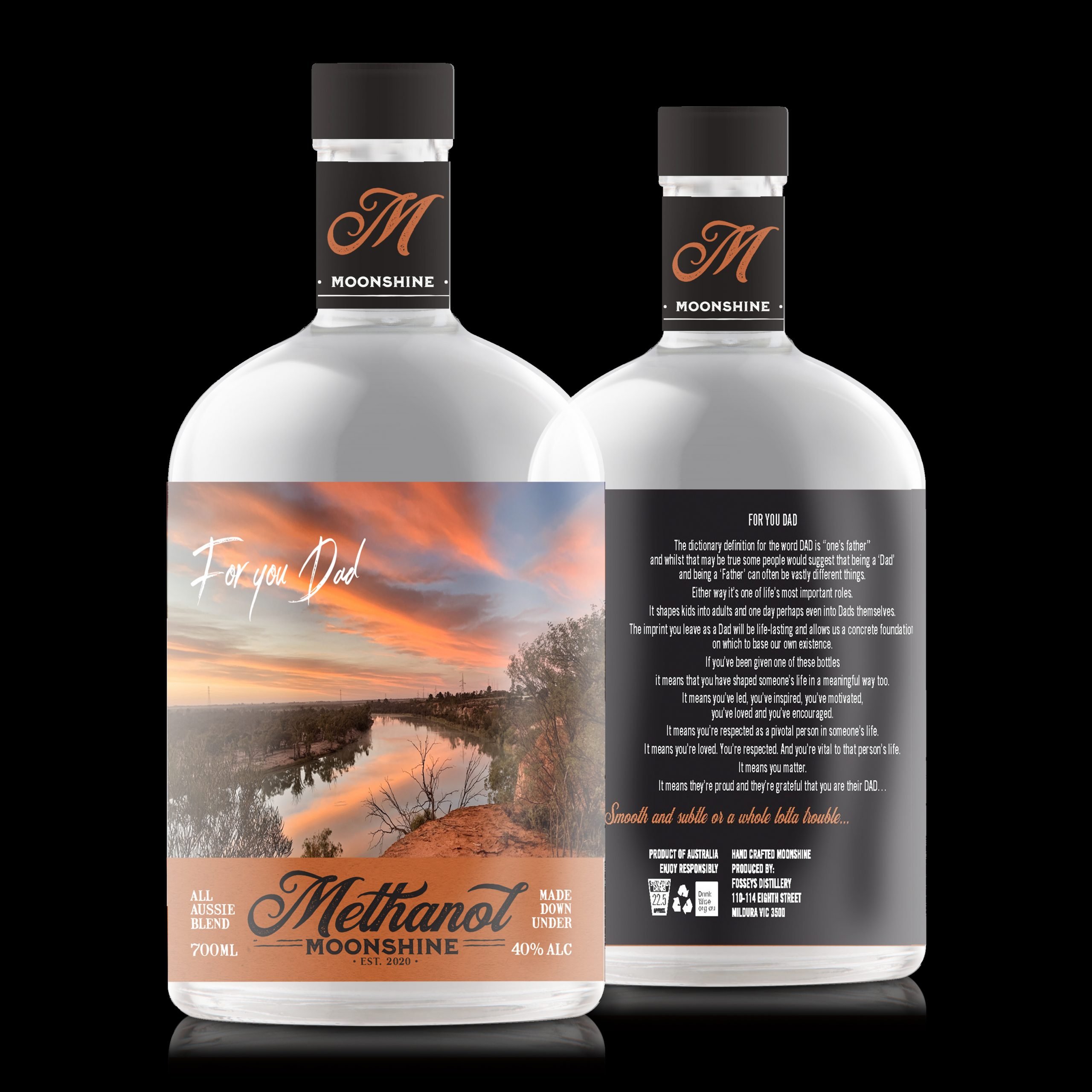 Methanol Moonshine bottle