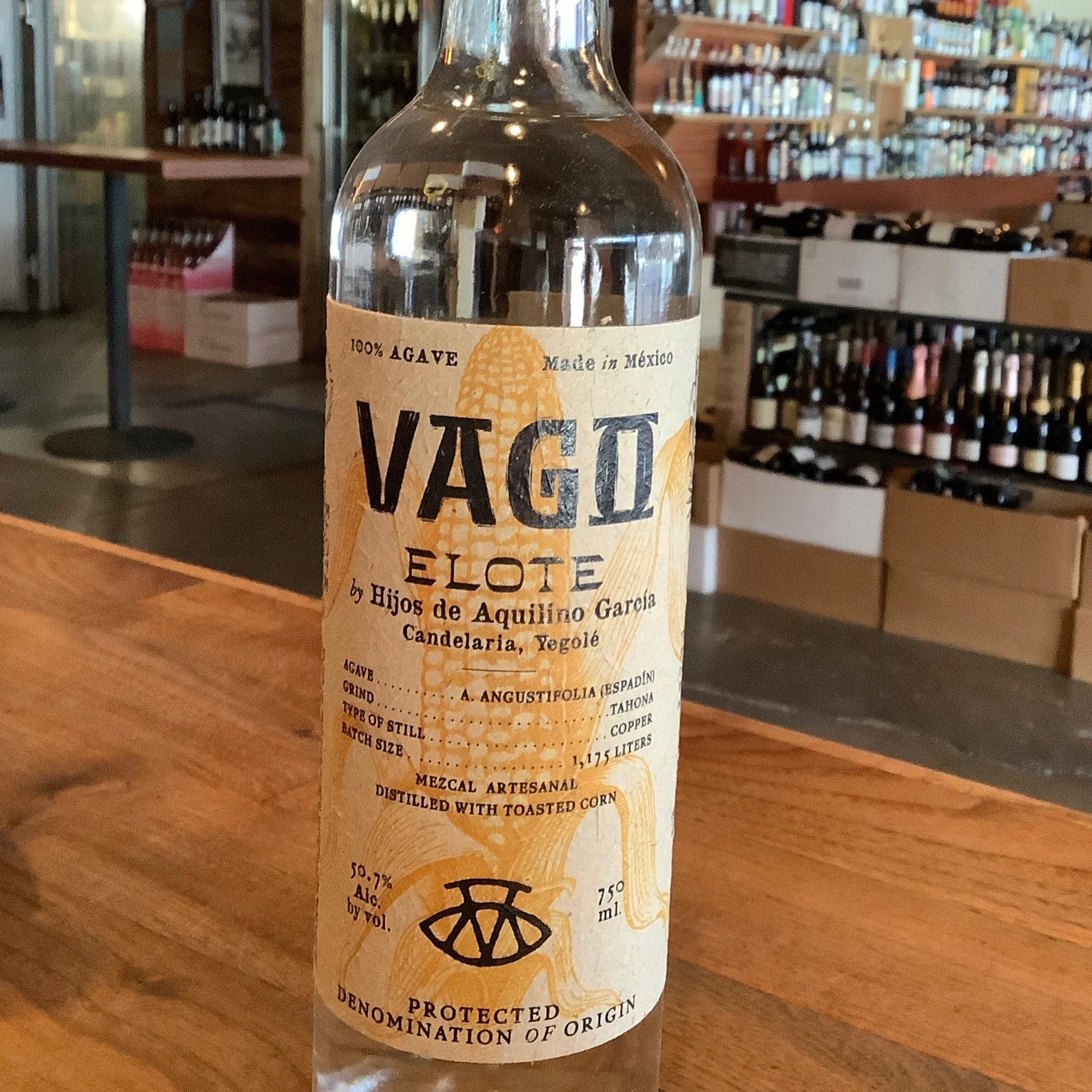 Mezcal Vago Elote bottle