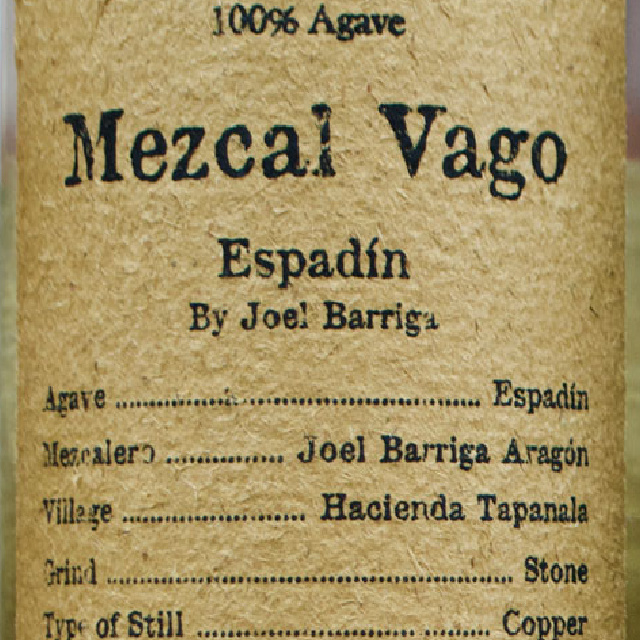 Mezcal Vago Espadin By Joel Barriga bottle