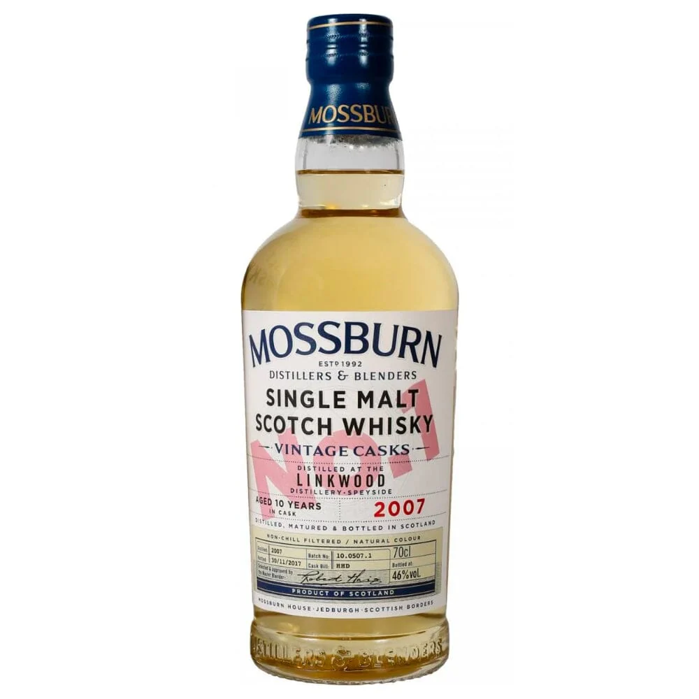 Mossburn Linkwood Single Malt Scotch Whiskey bottle