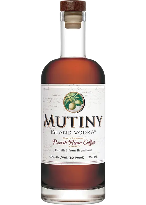 Mutiny Island Vodka Puerto Rican Coffee Infused bottle