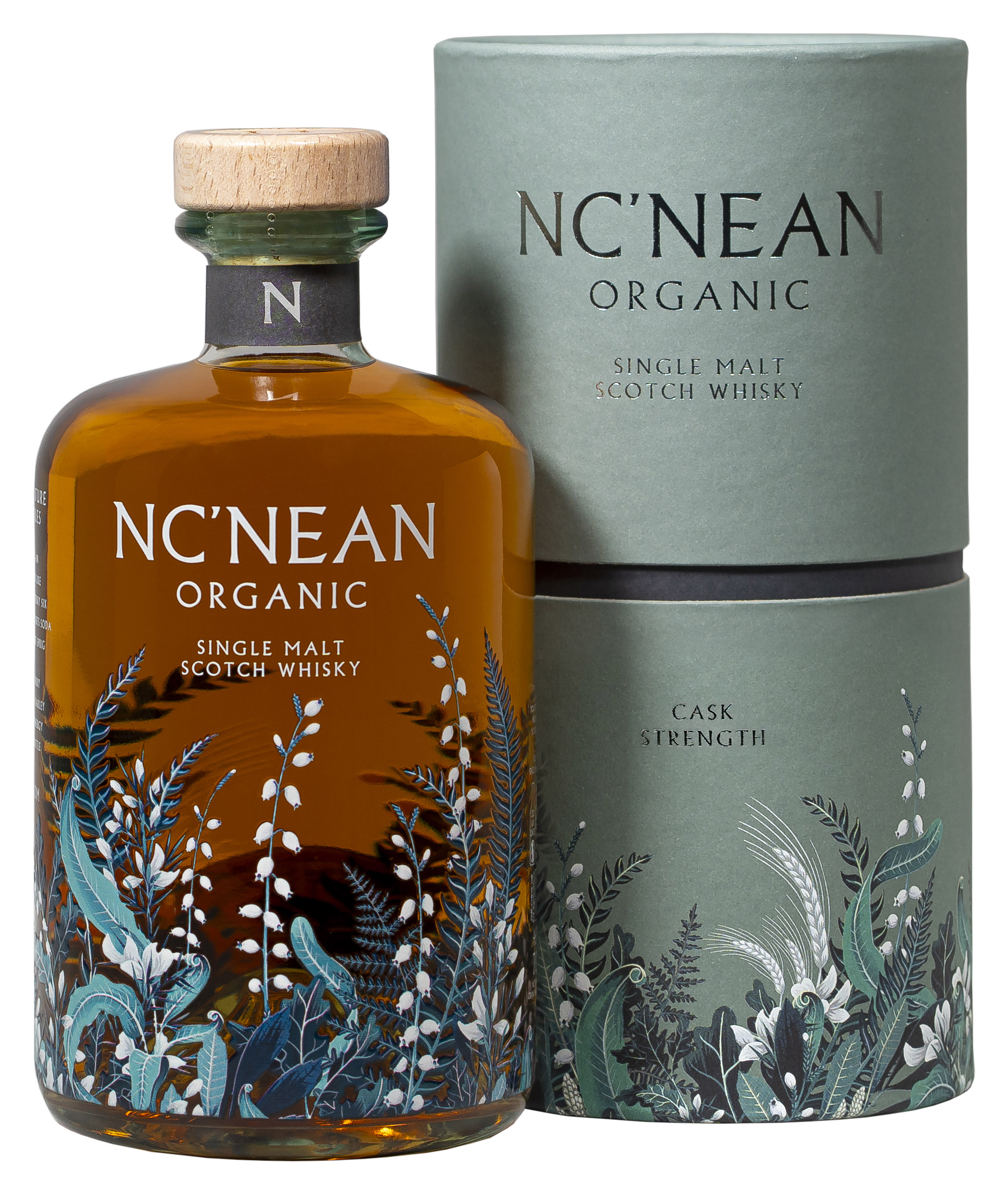 Ncnean Cask Strength Organic Single Malt Whisky bottle