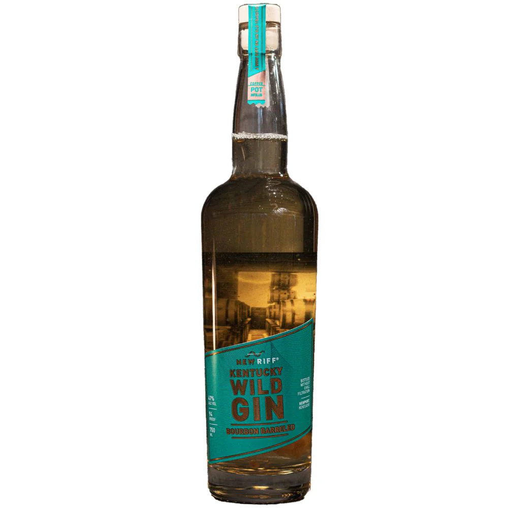 New Riff Bourbon Barreled Gin bottle