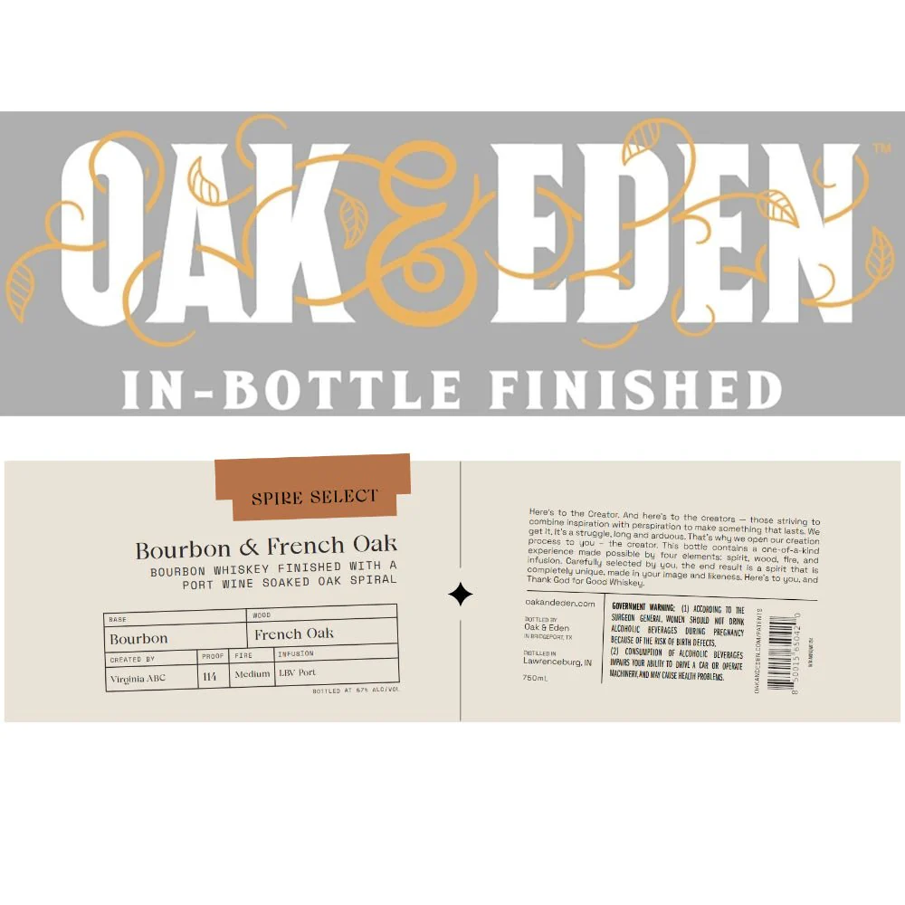 Oak & Eden Spire Select Bourbon French Oak Buy The Barrel bottle