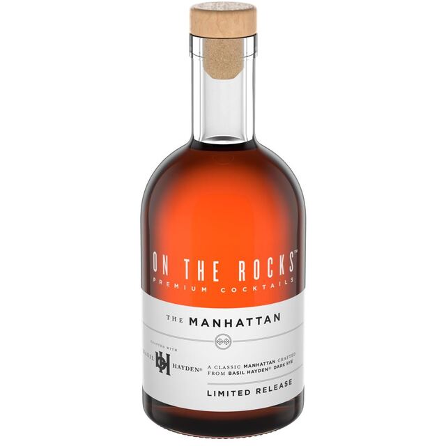 On The Rocks Cocktails Basil Hayden Dark Rye Manhattan bottle