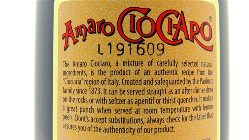 Paolucci Amaro Ciociaro bottle