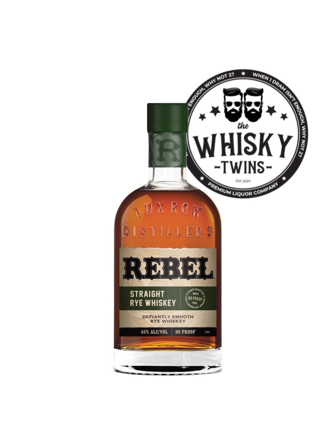 Rebel Straight Rye Whiskey Disco bottle