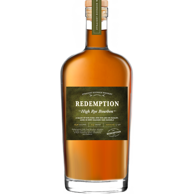 Redemption High Rye Bourbon Use Code 21226 bottle