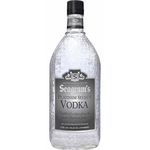 Seagrams 100Prf Platinum Vodka bottle