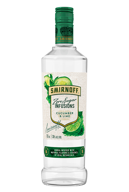 Smirnoff Zero Sugar Infusion Cucumber & Lime bottle