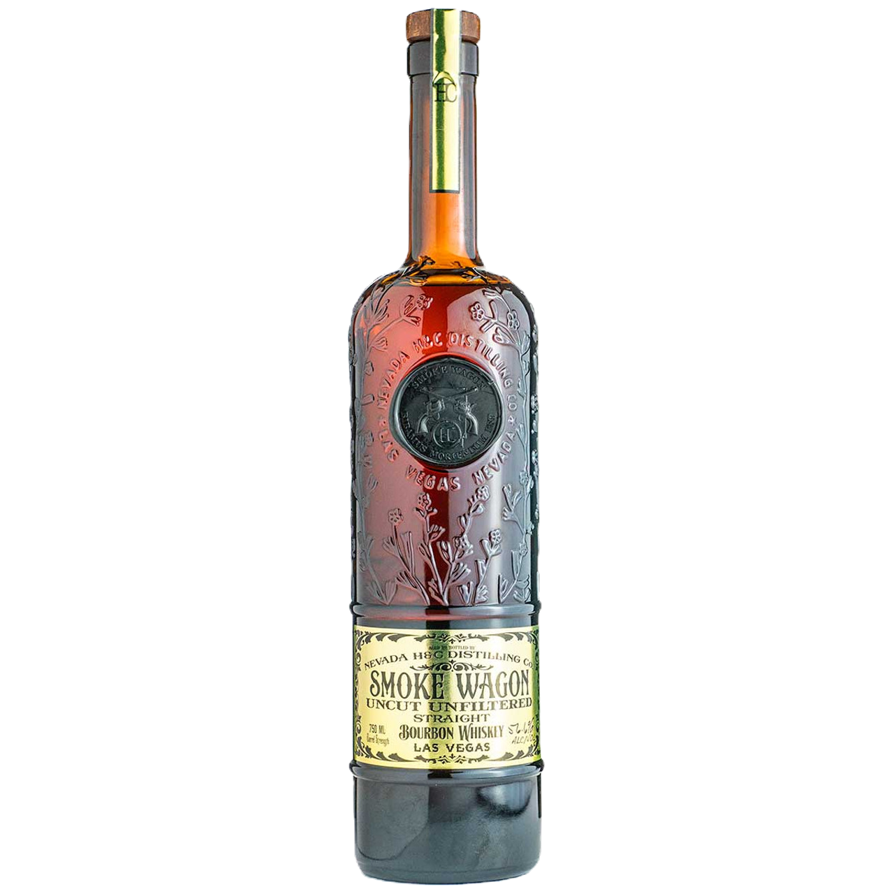 Sooh Smoke Wagon Uncut Unfiltered Straight Bourbon Whiskey bottle