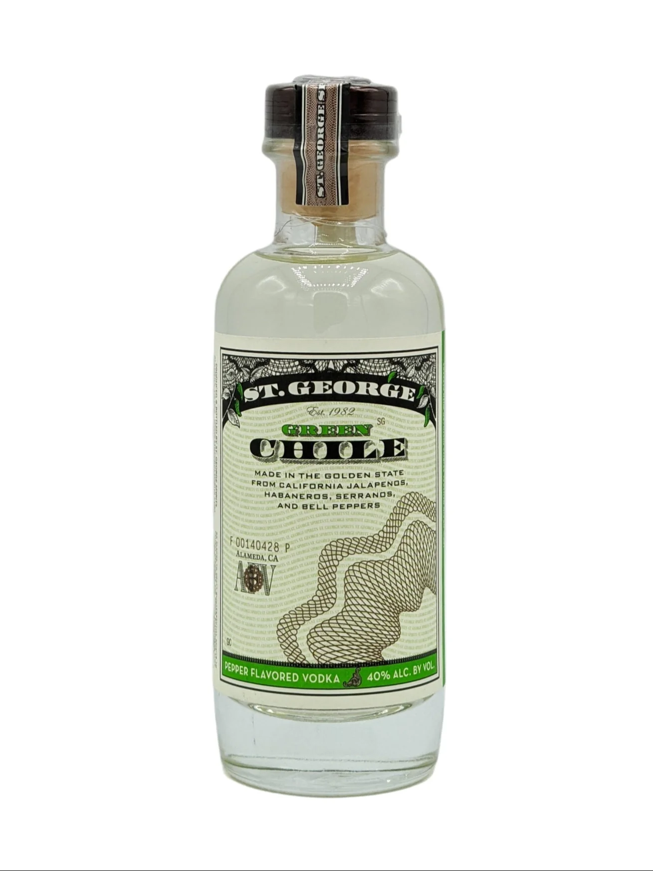 Sooh St George Green Chile Vodka bottle