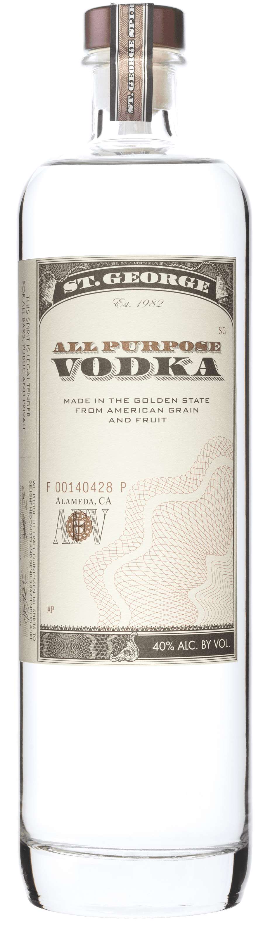 St George All Purpose Vodka bottle