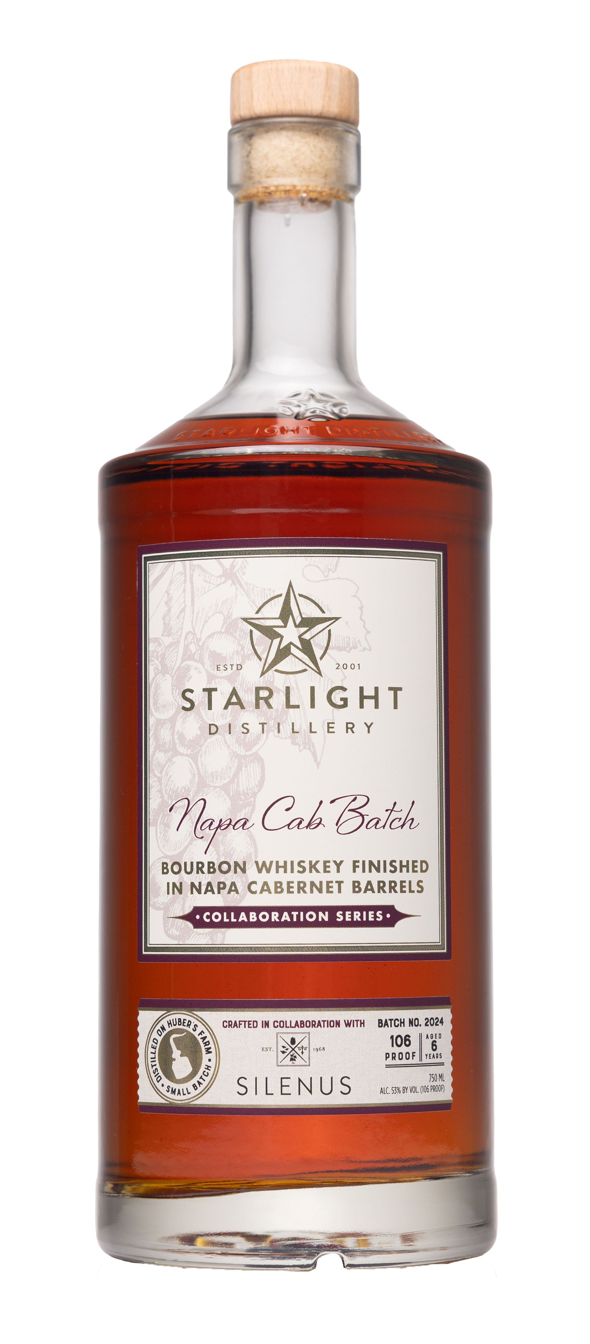 Starlight Distillery Bourbon Whiskey Finished In Napa Cab Ba bottle