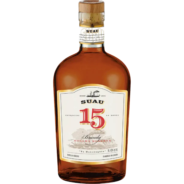 Suau 15 Year Brandy bottle