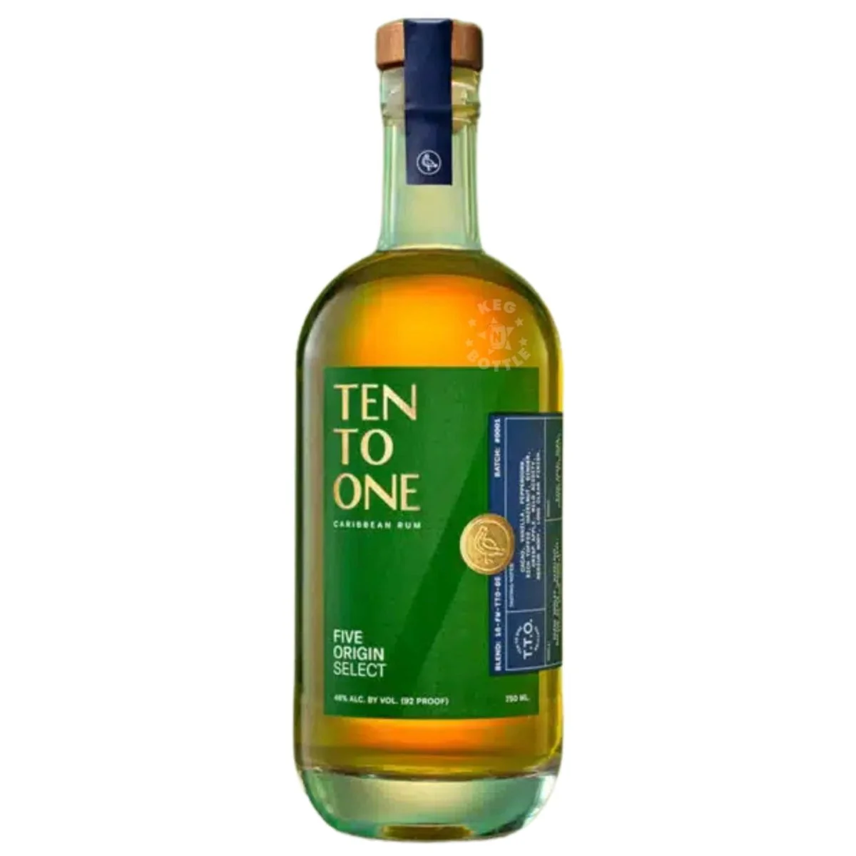 Ten To One Five Origin Select Caribbean Rum bottle