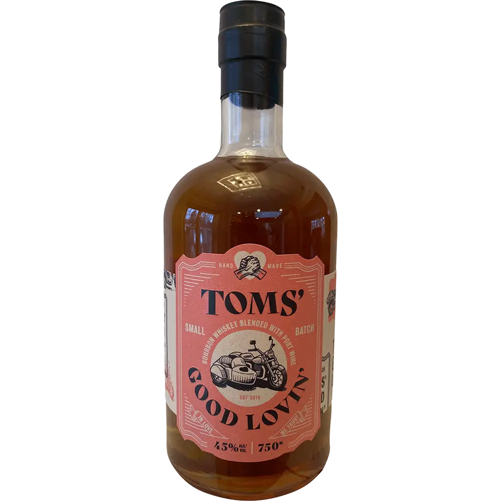 Toms Good Lovin Bourbon Whiskey Blended With Port Wine bottle