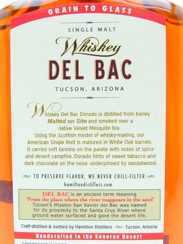 Whiskey Del Bac Dorado bottle