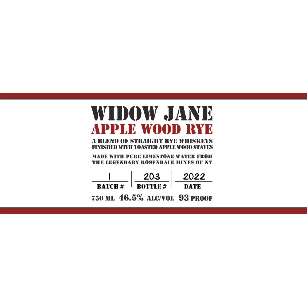 Widow Jane Apple Wood Rye bottle