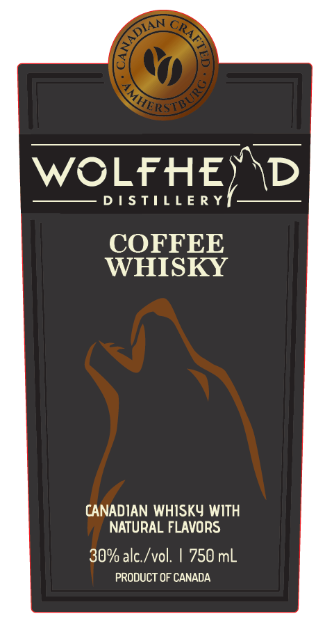 Wolfhead Coffee Whisky With Pourer bottle